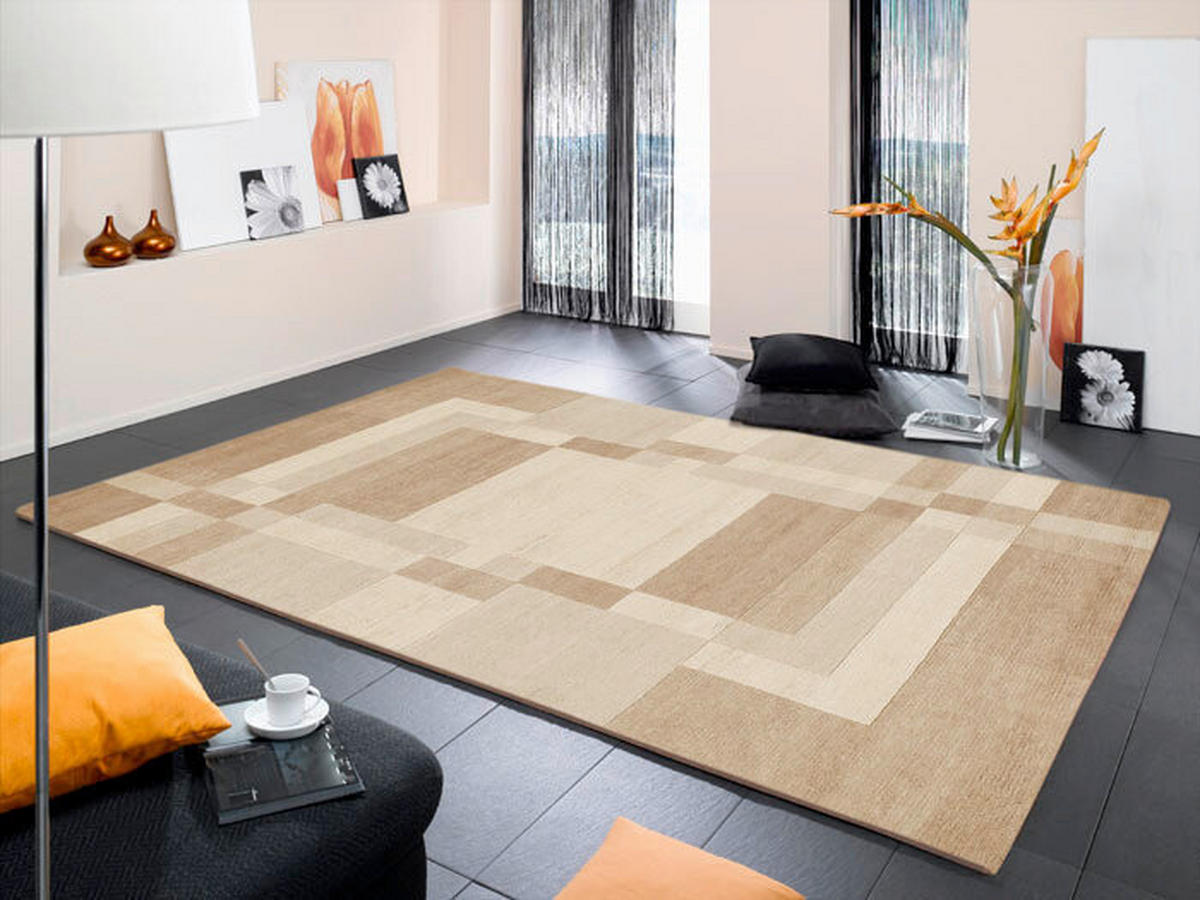 WOLLTEPPICH 140/200 cm Sikana Field Beige  - Beige, KONVENTIONELL, Textil (140/200cm) - Cazaris