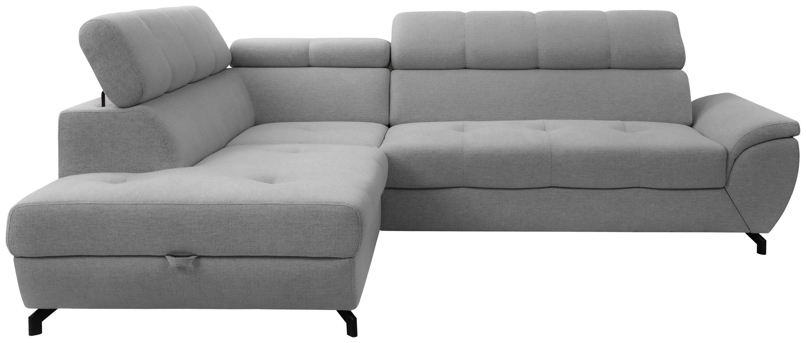 SEDEŽNA GARNITURA, tkanina siva  - siva/črna, Moderno, kovina/tekstil (210/77-93/263cm) - Stylife