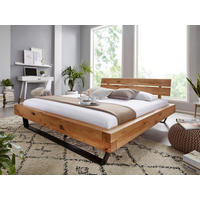 BALKENBETT 200/200 cm  in Wildeiche  - Wildeiche/Schwarz, LIFESTYLE, Holz/Metall (200/200cm) - Livetastic