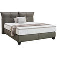 BOXSPRINGBETT  in Grau  - Schwarz/Grau, Design, Leder/Holzwerkstoff (180cm) - Esposa