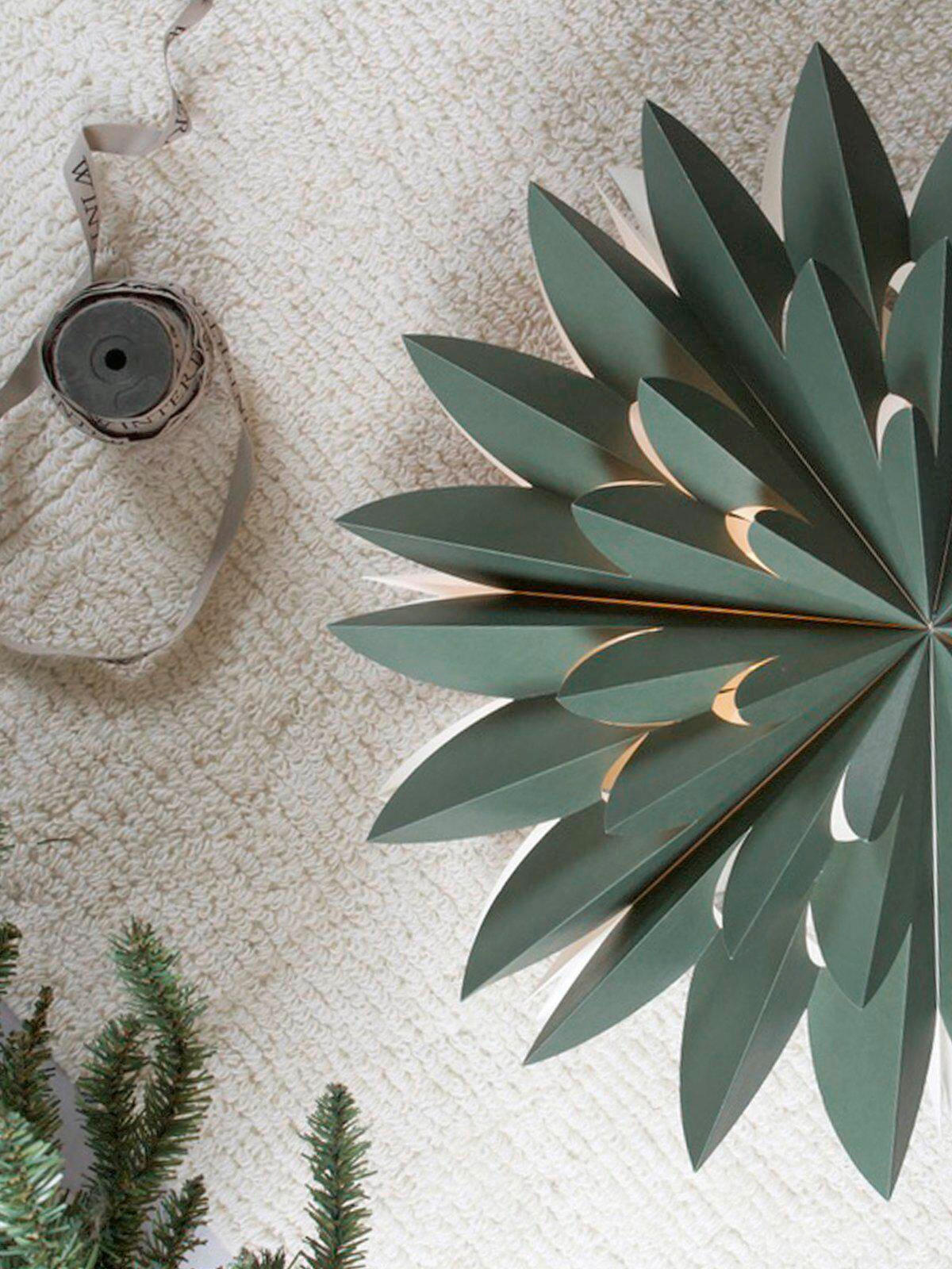 LEUCHTENSCHIRM - Dunkelgrün, KONVENTIONELL, Papier (50cm)