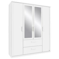 DREHTÜRENSCHRANK 181/212/58 cm,  in Weiß, 4-türig  - Weiß, KONVENTIONELL, Glas/Holzwerkstoff (181/212/58cm) - Rauch Möbel