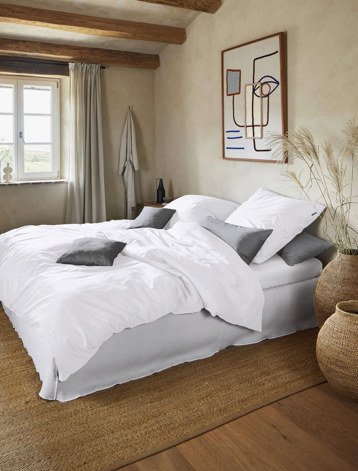 BETTWÄSCHE Makosatin 200/200 cm  - Weiß, KONVENTIONELL, Textil (200/200cm) - Irisette