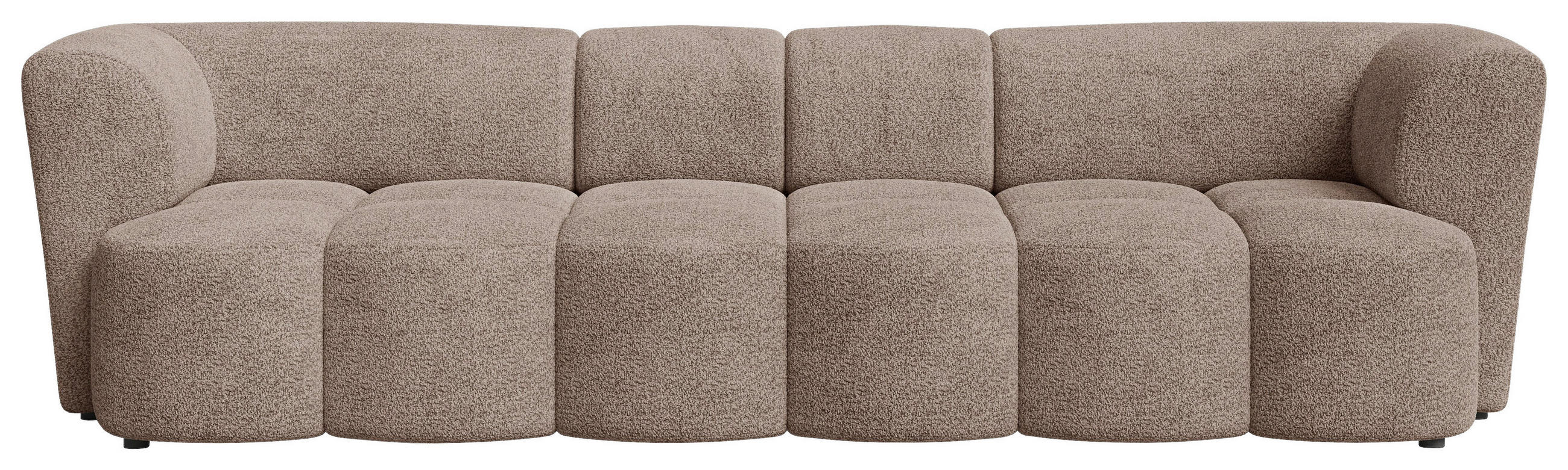 VIERSITZER-SOFA 307/84/107 cm  in Chenille Taupe  - Taupe/Schwarz, MODERN, Kunststoff/Textil (307/84/107cm) - Milino