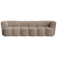 VIERSITZER-SOFA Chenille Taupe  - Taupe/Schwarz, MODERN, Kunststoff/Textil (307/84/107cm) - Milino