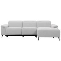 ECKSOFA inkl. Funktionen Hellgrau Leinenoptik  - Schwarzchrom/Hellgrau, Design, Holz/Kunststoff (270/75/171cm) - Xora