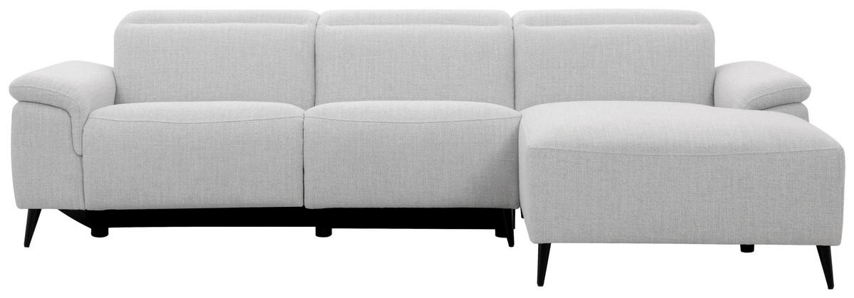 ECKSOFA inkl. Funktionen Hellgrau Leinenoptik  - Schwarzchrom/Hellgrau, Design, Holz/Kunststoff (270/75/171cm) - Xora