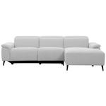 ECKSOFA  in Leinenoptik Hellgrau, Grauweiß  270/171 cm  - Schwarzchrom/Hellgrau, Design, Holz/Kunststoff (270/171cm) - Xora