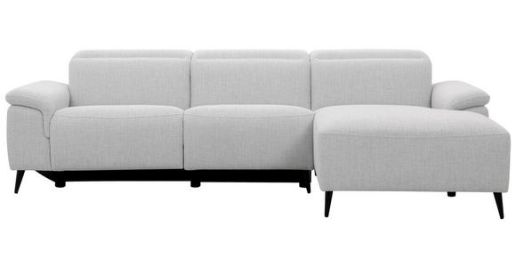 ECKSOFA  in Leinenoptik Hellgrau, Grauweiß  270/171 cm  - Schwarzchrom/Hellgrau, Design, Holz/Kunststoff (270/171cm) - Xora