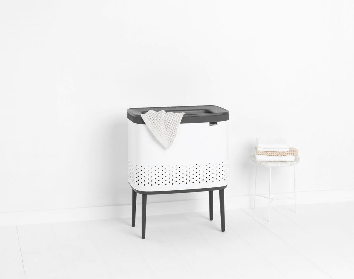 WÄSCHETONNE - Weiss, Basics, Kunststoff/Metall (54/67/32cm) - Brabantia