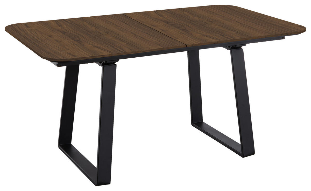 ESSTISCH in Metall, Holzwerkstoff 180-230/95/76 cm  - Nussbaumfarben/Schwarz, Basics, Holzwerkstoff/Metall (180-230/95/76cm) - Celina Home