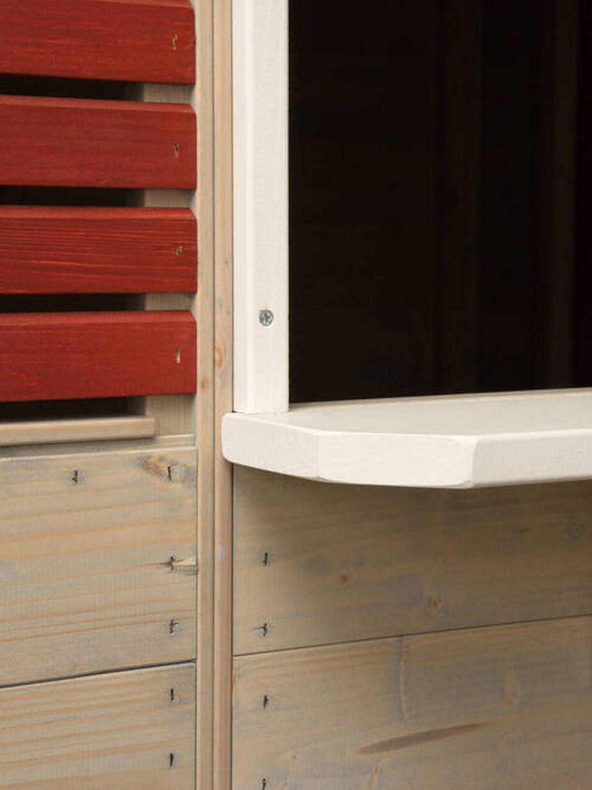 SPIELHAUS 155/168/120 cm  - Rot/Naturfarben, KONVENTIONELL, Holz (155/168/120cm) - Ambia Garden