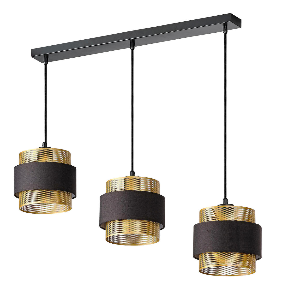 HÄNGELEUCHTE 78/18/150 cm  - Goldfarben/Schwarz, KONVENTIONELL, Textil/Metall (78/18/150cm) - Osram