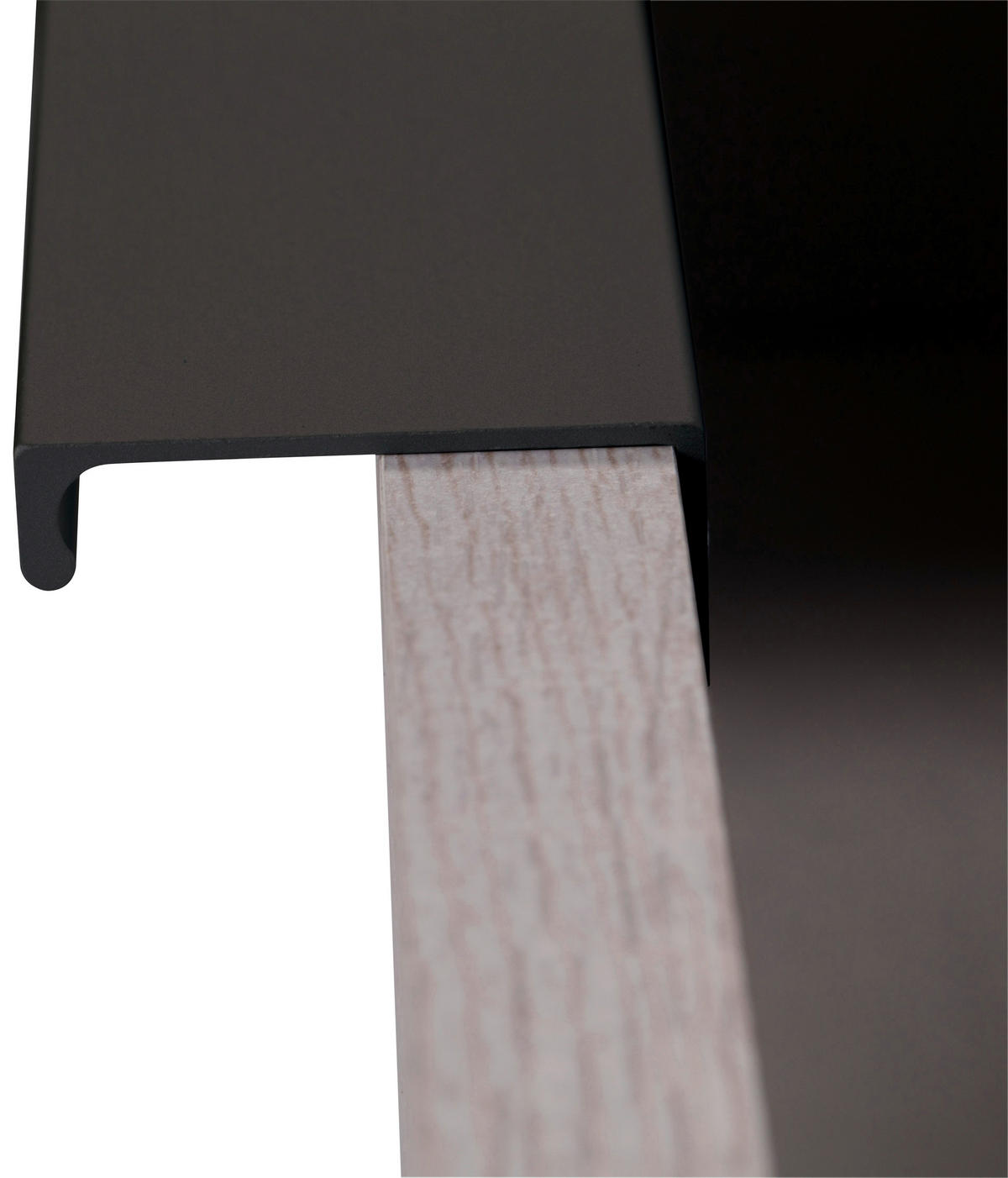 NACHTKÄSTCHEN 52/74/38 cm  in Greige, Schwarz  - Greige/Beige, MODERN, Glas/Holzwerkstoff (52/74/38cm) - MID.YOU