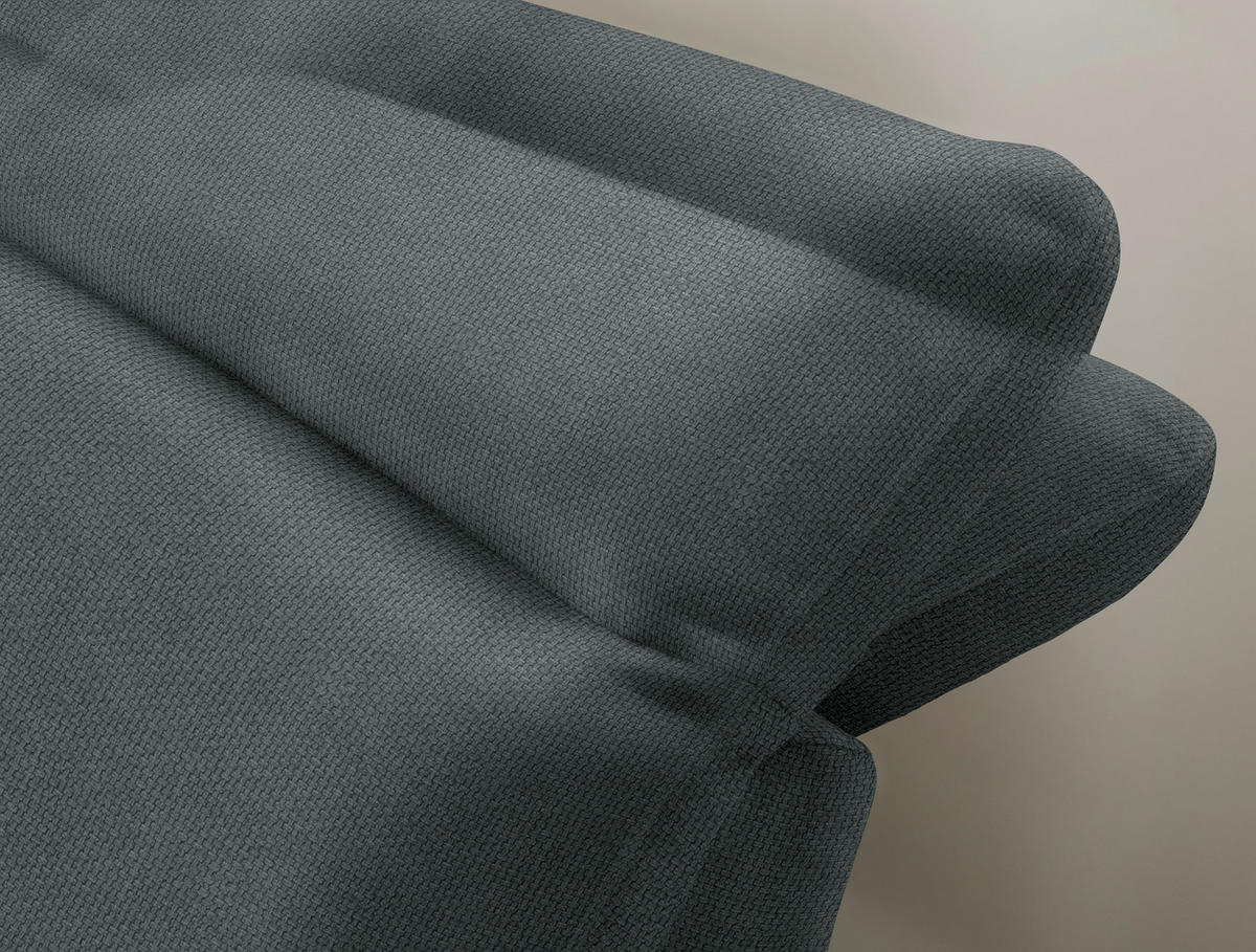 ECKSOFA in Webstoff Dunkelgrau  179-202/288 cm  - Dunkelgrau/Schwarz, Design, Textil/Metall (179-202/288cm) - Stylife