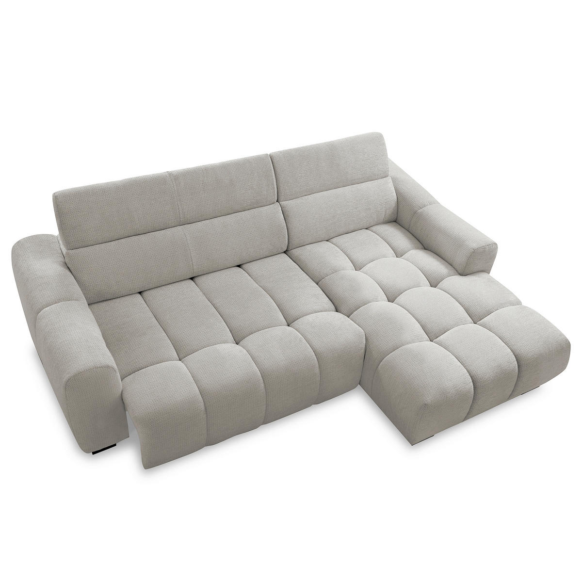 ECKSOFA  Webstoff Greige  - Greige/Schwarz, Design, Kunststoff/Textil (274/177cm) - Livetastic