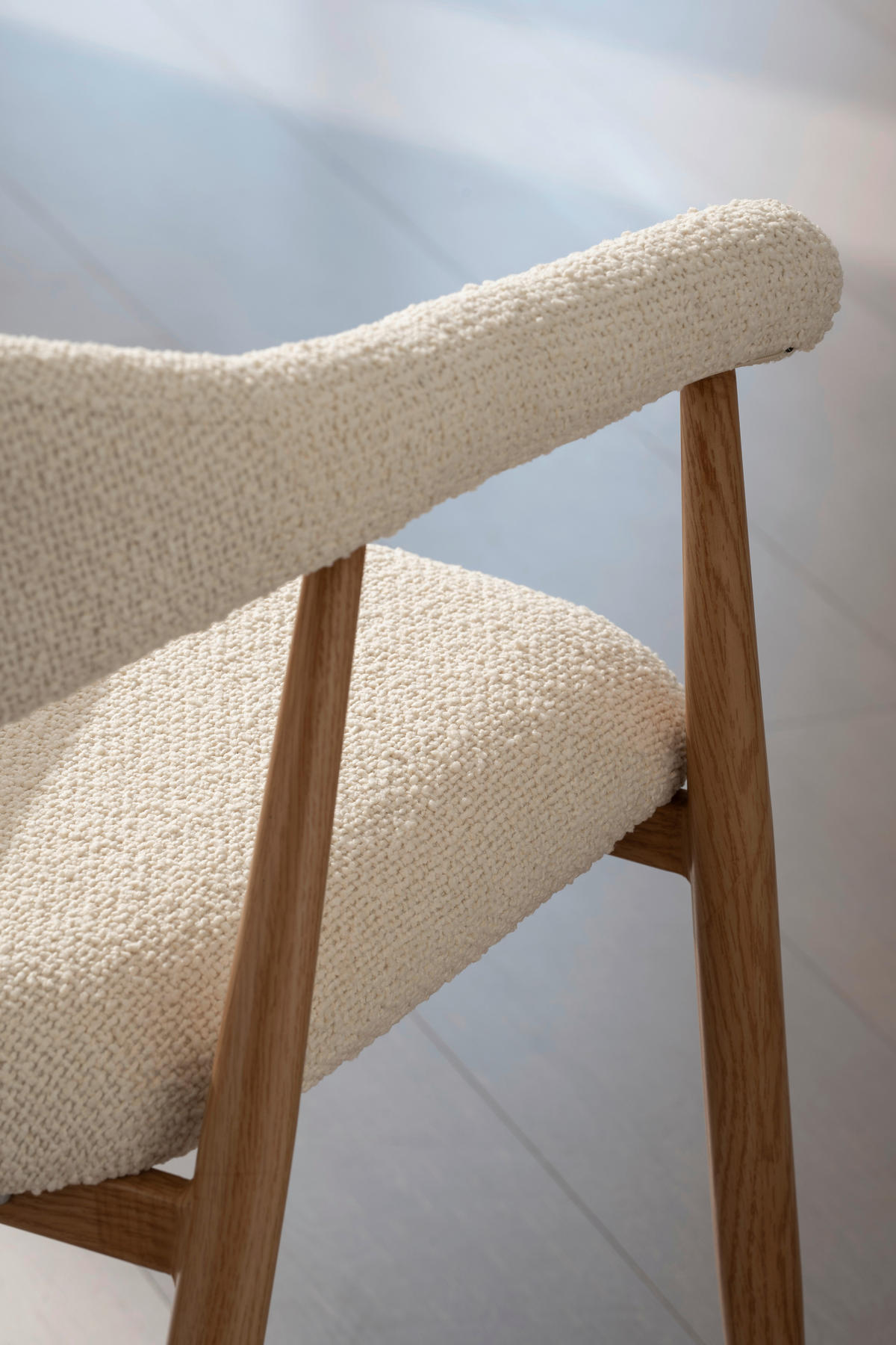 ARMLEHNSTUHL  Stoffauswahl Bouclé  Eichefarben, Creme  - Eichefarben/Creme, Design, Textil/Metall (58/78/60cm) - Lomoco