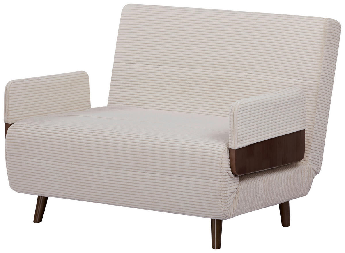 SCHLAFSESSEL Cord Creme    - Hellbraun/Creme, MODERN, Holz/Textil (107/82/91cm) - Livetastic