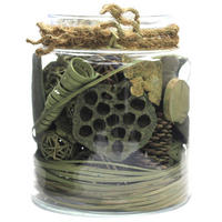 DEKOGLAS - Grün, LIFESTYLE, Glas/Naturmaterialien (18/20/18cm) - Kayoom