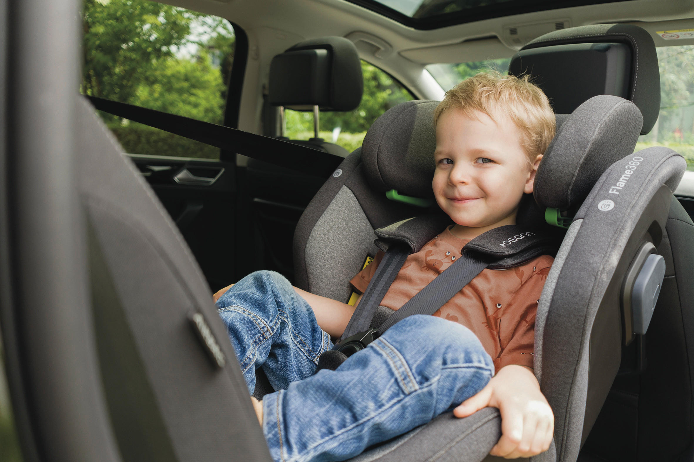REBOARDER-KINDERSITZ FLAME360 ISOFIX  - Schwarz, Basics, Kunststoff/Textil (44/58/48cm) - Osann