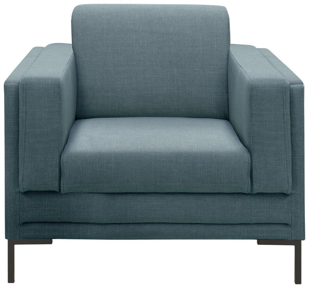 SESSEL Webstoff Petrol    - Silberfarben/Petrol, Design, Textil/Metall (97/82/90cm) - LOOKS by W.Joop