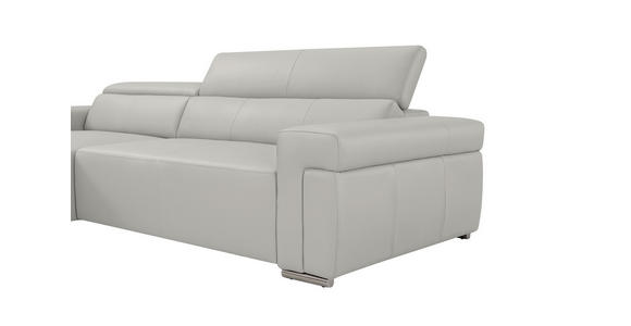 ECKSOFA DUA in Echtleder Beige  170/293 cm  - Chromfarben/Beige, Design, Leder/Metall (170/293cm) - Novel