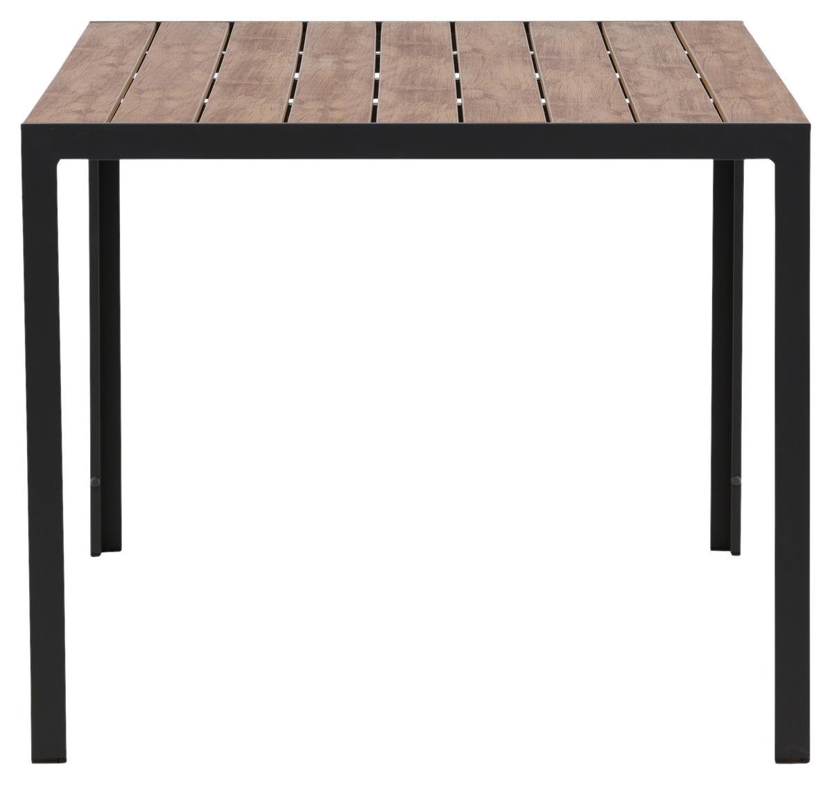 GARTENTISCH 150/90/75 cm Metall, Kunststoff rechteckig  - Schwarz/Naturfarben, KONVENTIONELL, Kunststoff/Metall (150/90/75cm) - Gardenson