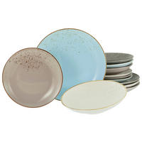 KOMBINOVANÁ SOUPRAVA, 12dílné, kamenina - vícebarevná, Basics, keramika - Creatable
