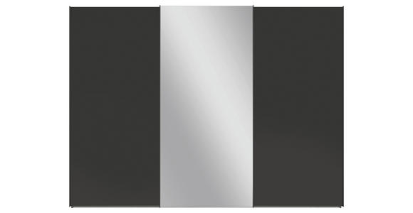 SCHWEBETÜRENSCHRANK 300/223/69 cm 3-türig Anthrazit - Anthrazit/Grau, KONVENTIONELL, Glas/Holzwerkstoff (300/223/69cm) - Novel