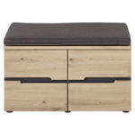 GARDEROBENBANK  in 80/48/38 cm  - Eichefarben/Graphitfarben, Design, Holzwerkstoff/Textil (80/48/38cm) - Voleo