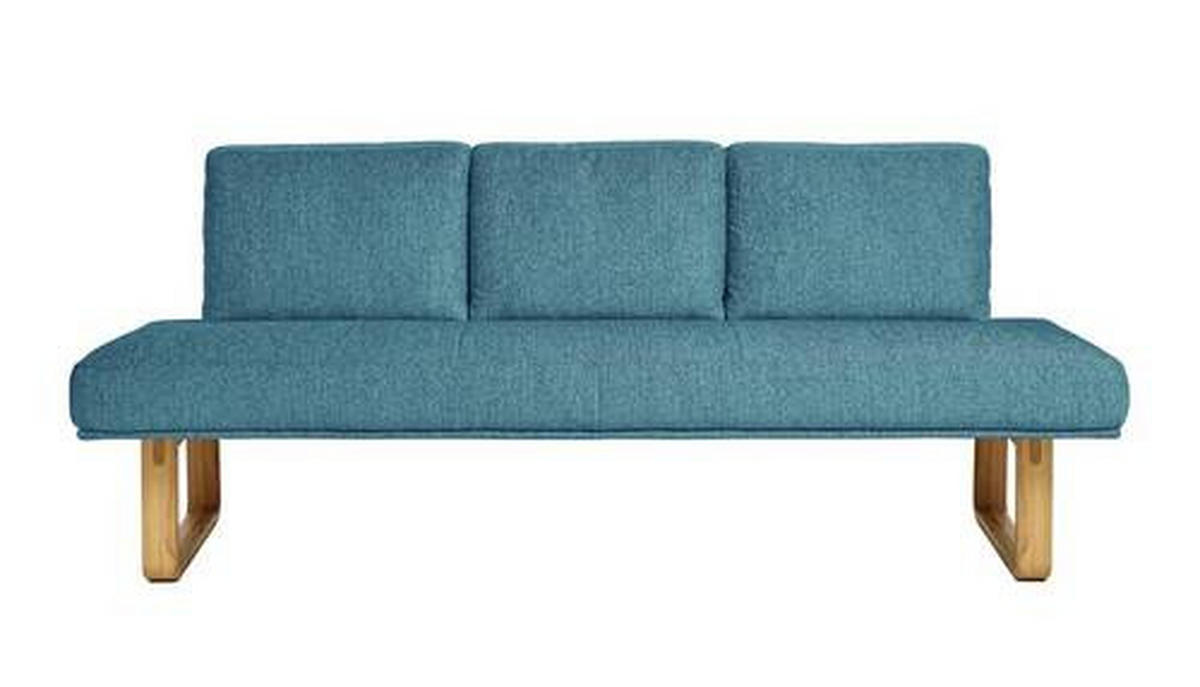 SITZBANK 224/92/78 cm  in Hellblau  - Eichefarben/Hellblau, Design, Holz/Textil (224/92/78cm) - Dieter Knoll