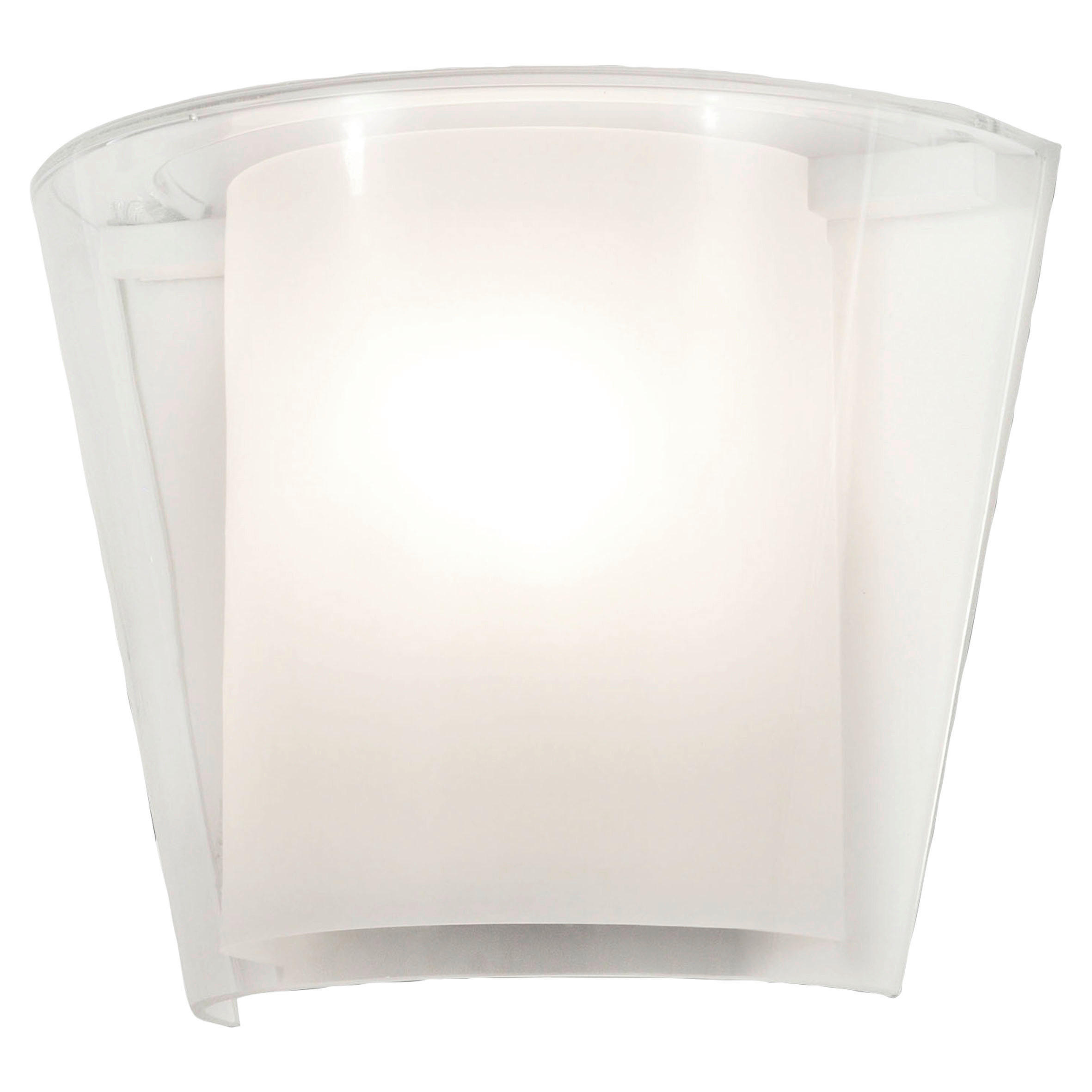 WANDLEUCHTE VIKI 28,5/14,5/23,5 cm   - Transparent/Weiß, Design, Glas/Kunststoff (28,5/14,5/23,5cm) - Fabas Luce
