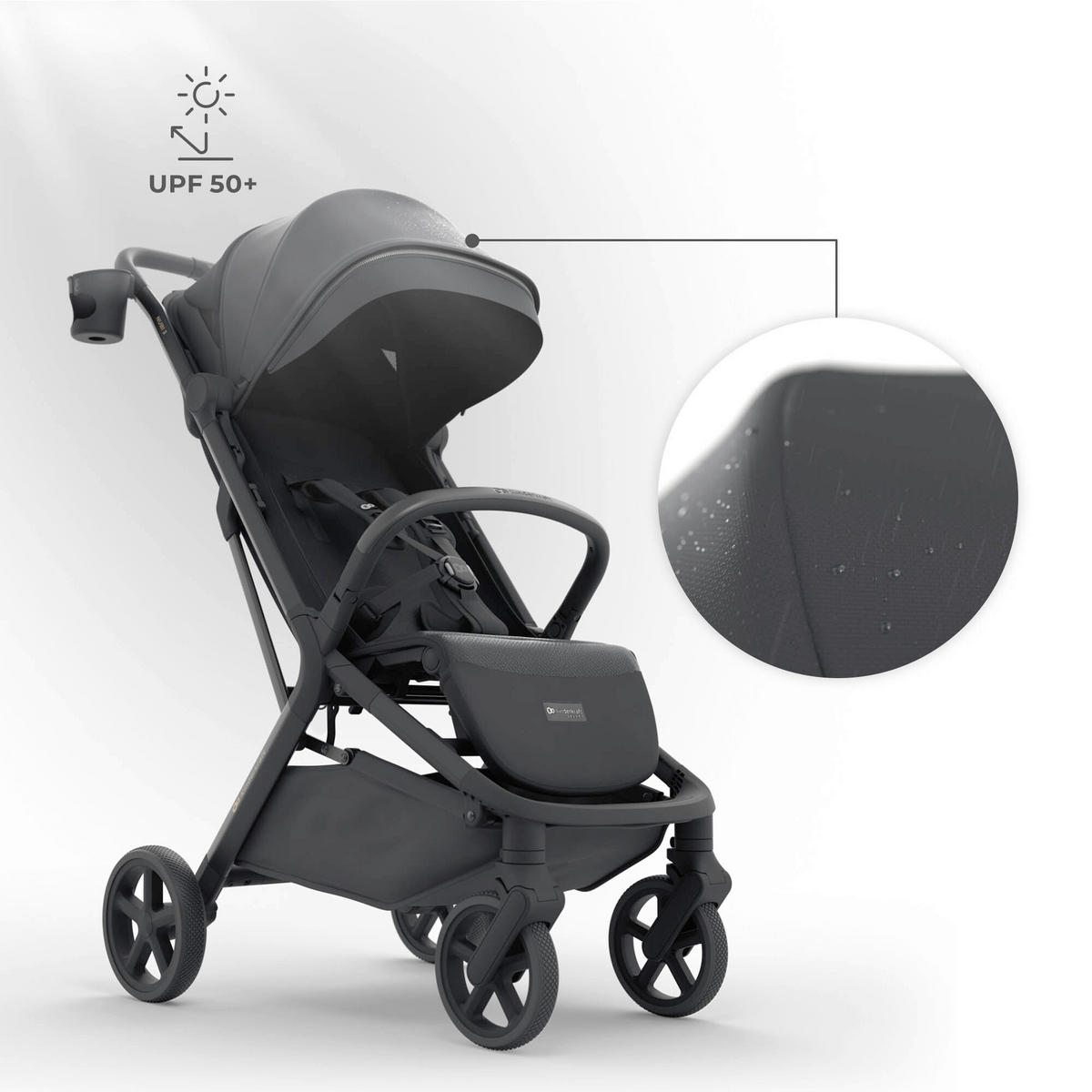 BUGGY Nubi 3  - Schwarz Hochglanz/Schwarz, Basics, Kunststoff/Textil (68,5/53/106,5cm) - Kinderkraft