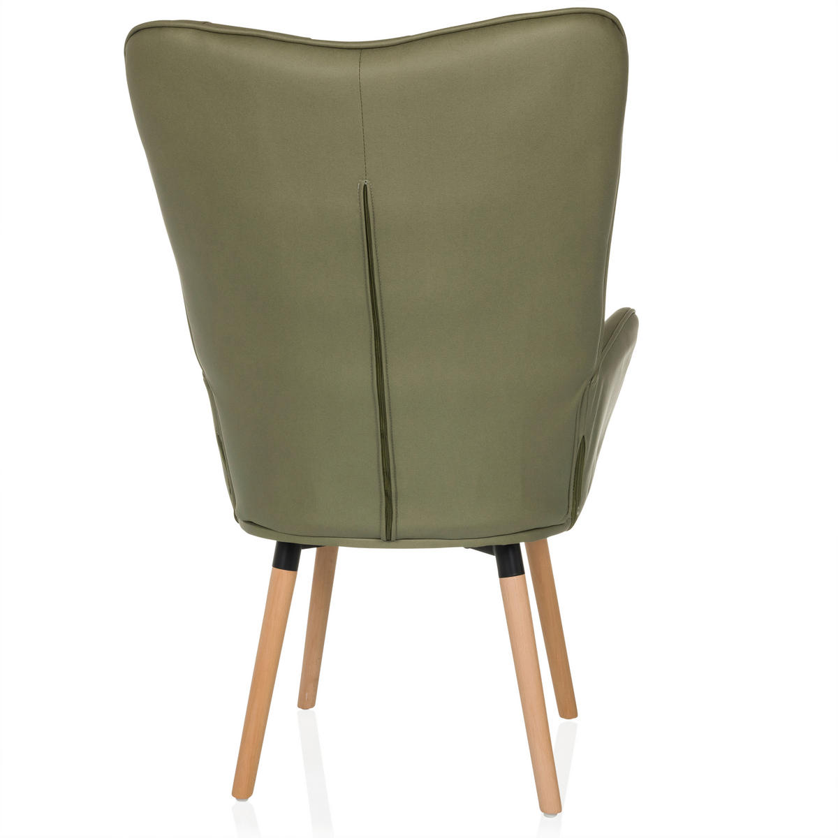 OHRENSESSEL in Velours Grün  - Buchefarben/Grün, MODERN, Holz/Textil (70/106/75cm) - MID.YOU