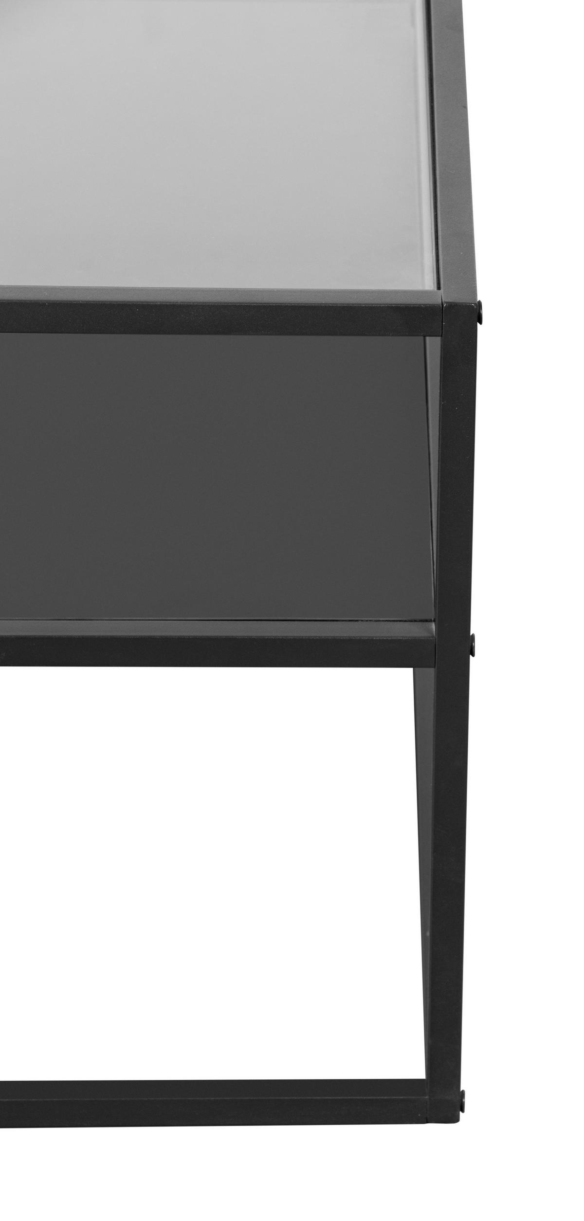 COUCHTISCH in Metall, Holzwerkstoff 70/70/43 cm  - Schwarz, Design, Glas/Holzwerkstoff (70/70/43cm) - Boxxx