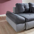 ECKSOFA in Webstoff Hellgrau, Grau  302/187 cm  - Chromfarben/Dunkelgrau, Design, Kunststoff/Textil (302/187cm) - Carryhome