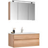 BADEZIMMER 3-teilig  in 102 cm  - Eiche dunkel/Weiß, Design, Glas/Keramik (102cm) - Novel