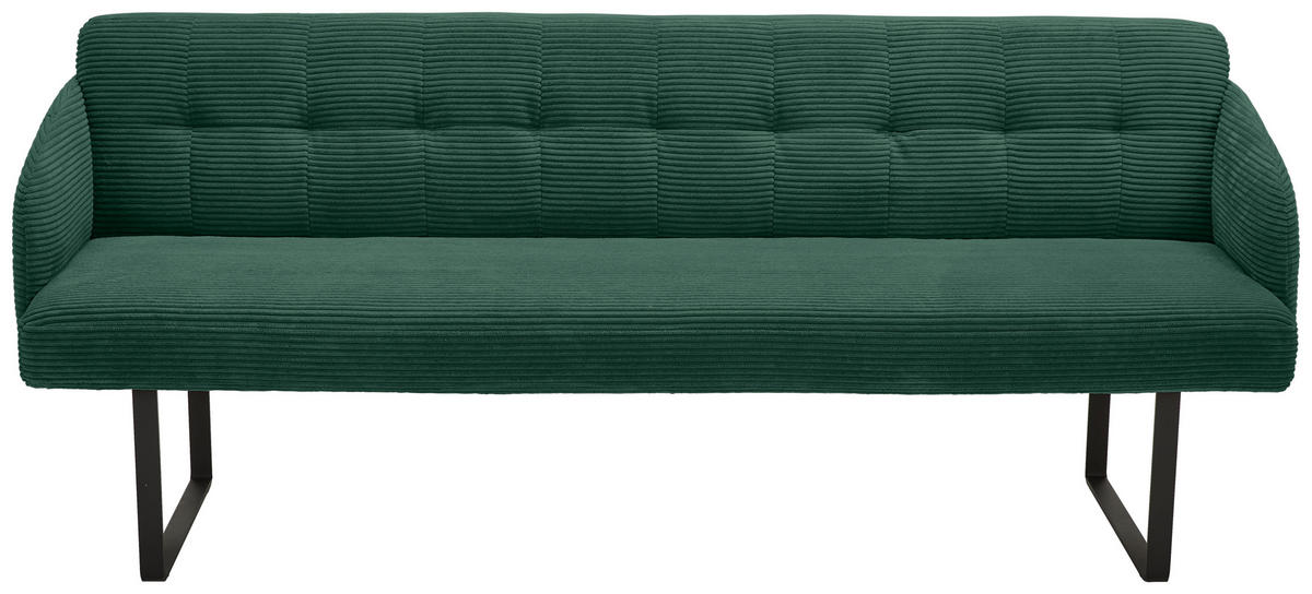 SITZBANK 217/85/69 cm Cord Grün Metall  - Schwarz/Grün, Design, Textil/Metall (217/85/69cm) - Musterring