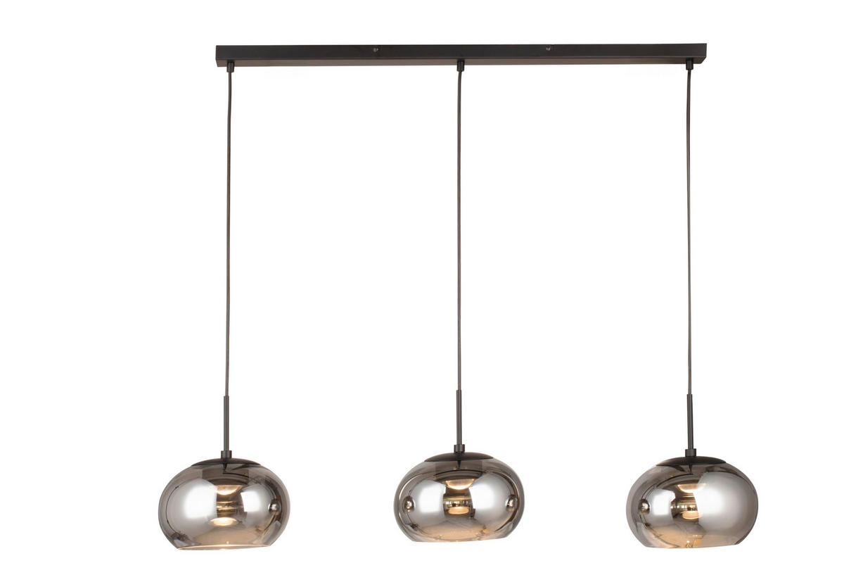 LED-HÄNGELEUCHTE Mila 103/23/150 cm   - Schwarz, Design, Glas/Metall (103/23/150cm) - Novel