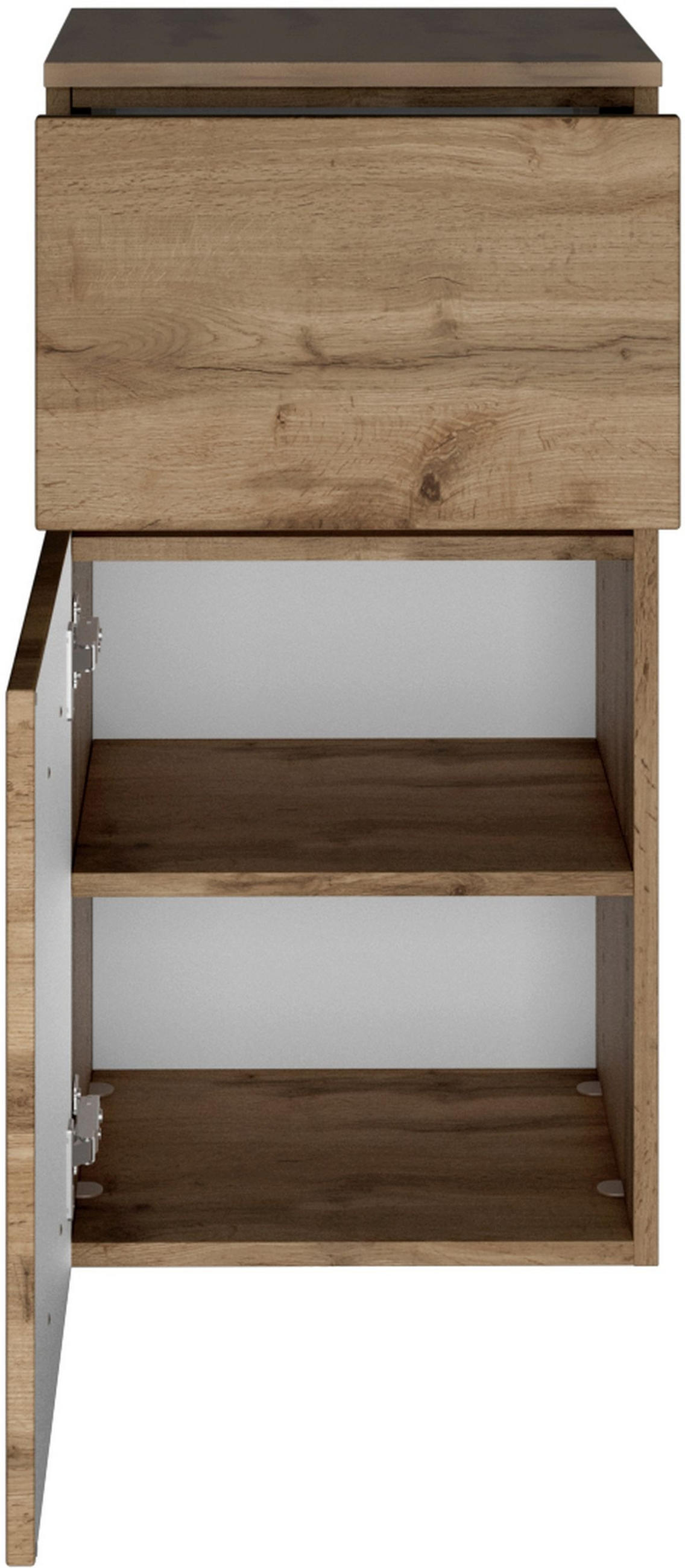 UNTERSCHRANK 40/79/35 cm   - Silberfarben/Eiche Wotan, Natur, Holzwerkstoff/Kunststoff (40/79/35cm) - Held
