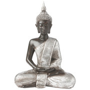 BUDDHA - Silberfarben, Basics, Kunststoff (31,5/42,5/18cm) - Ambia Home