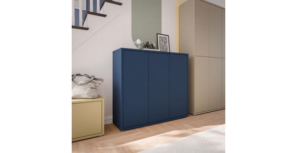SCHUHSCHRANK  in 109,2/99,1/34,9 cm  - Dunkelblau/Grau, MODERN, Holzwerkstoff/Kunststoff (109,2/99,1/34,9cm) - Carryhome
