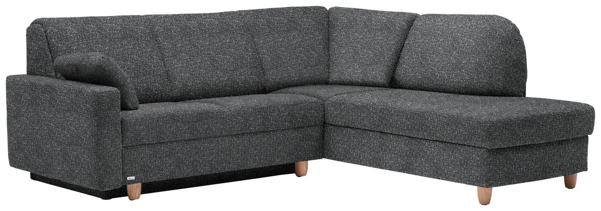 ECKSOFA  in Mikrovelours Anthrazit  227/208 cm  - Eichefarben/Anthrazit, KONVENTIONELL, Holz/Textil (227/208cm) - Sedda