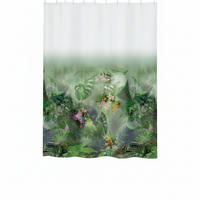 DUSCHVORHANG JUNGLE 180/200 cm  - Grün, Basics, Textil (180/200cm) - Spirella