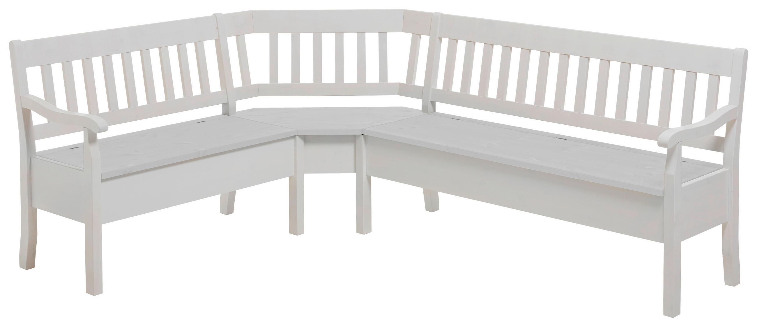 ECKBANK 170/213 cm Weiß Kiefer massiv   - Weiß, ROMANTIK / LANDHAUS, Holz (170/213cm) - Boxxx
