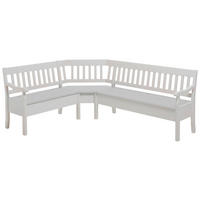 ECKBANK 170/213 cm Weiß Kiefer massiv   - Weiß, ROMANTIK / LANDHAUS, Holz (170/213cm) - Boxxx
