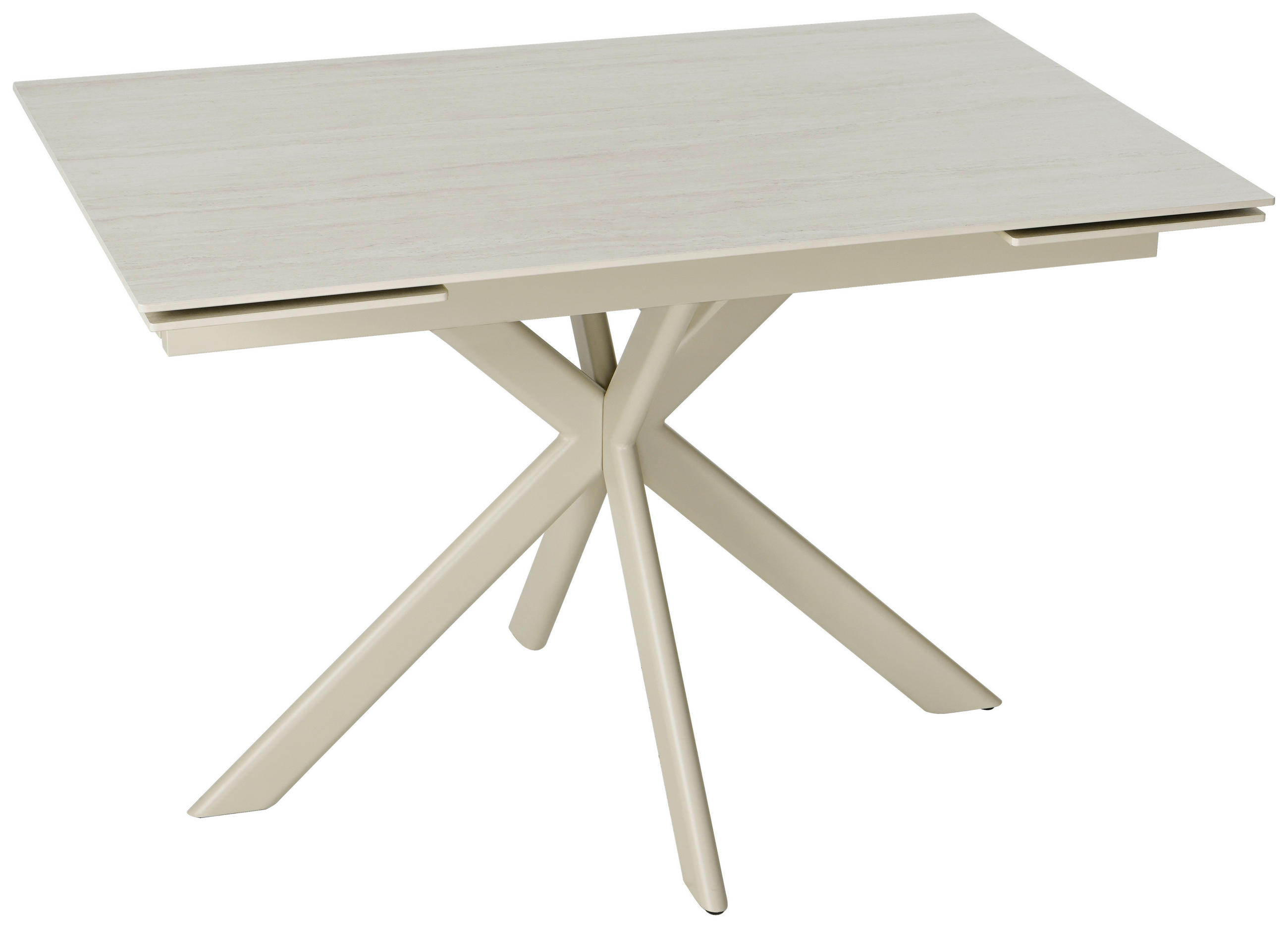 ESSTISCH Beige rechteckig  ausziehbar  - Beige, Design, Keramik/Metall (120-179/80/76cm) - Belluti