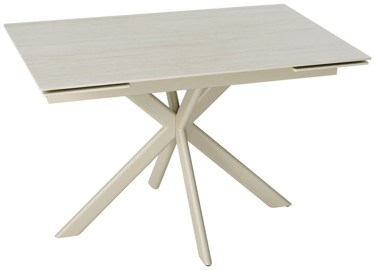 ESSTISCH Beige rechteckig  ausziehbar  - Beige, Design, Keramik/Metall (120-179/80/76cm) - Belluti