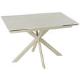 ESSTISCH Beige rechteckig  ausziehbar  - Beige, Design, Keramik/Metall (120-179/80/76cm) - Belluti