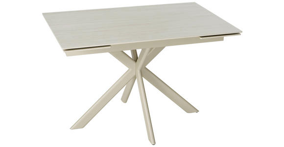 ESSTISCH Beige rechteckig  ausziehbar  - Beige, Design, Keramik/Metall (120-179/80/76cm) - Belluti